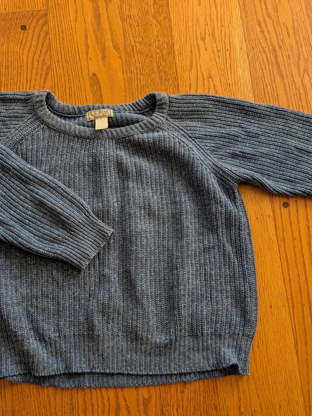 L.L. Bean Men's Heathered Slate Blue Crewneck Sweater